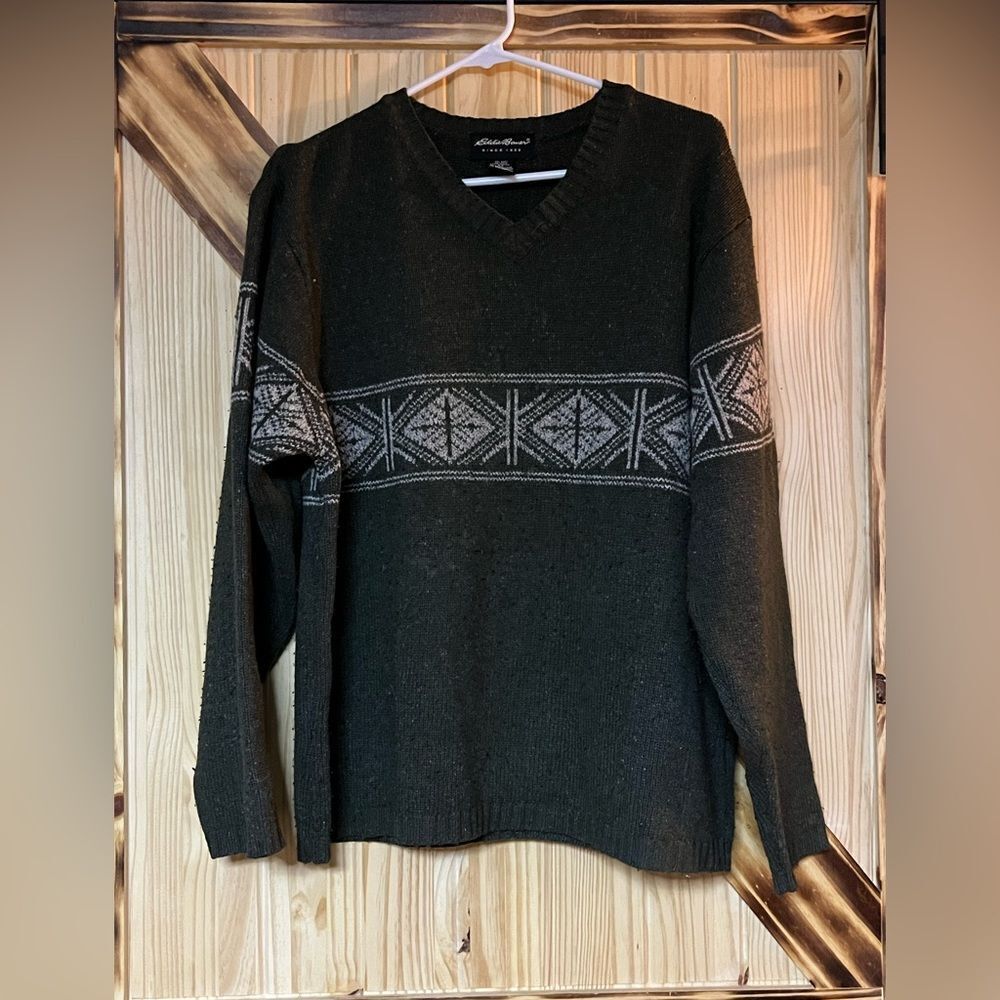 Eddie Bauer Nordic Sweater Grn Gry S